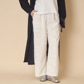 denicher/モノトーンフラワージャガード　イージーパンツ